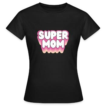 Pink Super Mama - Women's T-Shirt - black - Front - AI Model Female 172 dark (172cm)
