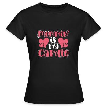 Maman est mon cardio - T-shirt Femme - noir - Devant - AI Model Female 172 dark (172cm)