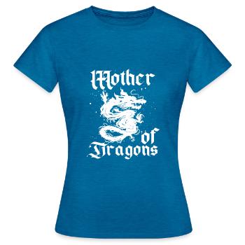 Mutter Der Drachen - Frauen T-Shirt - Antikblaues Saphir meliert - Vorne - AI Model Female 172 dark (172cm)