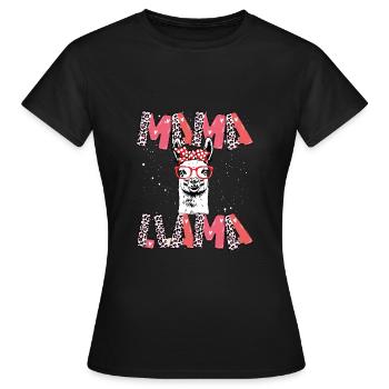 Mama llama with glasses - Women's T-Shirt - black - Front - AI Model Female 172 dark (172cm)