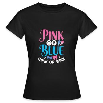 Pensez rose ou bleu ou clin d’œil - T-shirt Femme - noir - Devant - AI Model Female 172 dark (172cm)