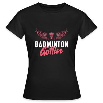 Badminton Göttin Badmintonspielerin - Frauen T-Shirt - Schwarz - Vorne - AI Model Female 172 dark (172cm)