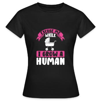 A person grows in me - Women's T-Shirt - black - Front - AI Model Female 172 dark (172cm)