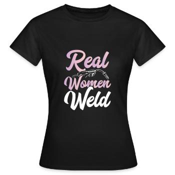 De vraies femmes soudant - T-shirt Femme - noir - Devant - AI Model Female 172 dark (172cm)