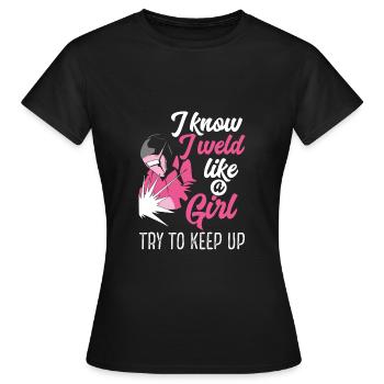 Je transpire comme une fille - T-shirt Femme - noir - Devant - AI Model Female 172 dark (172cm)
