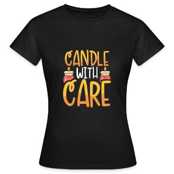 Bougie avec soin - T-shirt Femme - noir - Devant - AI Model Female 172 dark (172cm)