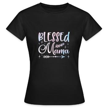 Gesegnete Mama - Frauen T-Shirt - Schwarz - Vorne - AI Model Female 172 dark (172cm)