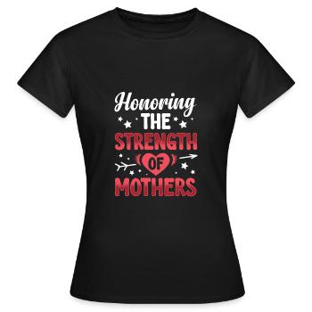 La force des mères - T-shirt Femme - noir - Devant - AI Model Female 172 dark (172cm)