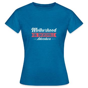 La maternité : une - T-shirt Femme - bleu saphir antique chiné - Devant - AI Model Female 172 dark (172cm)