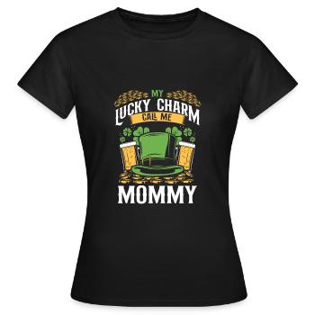 Good luck charm, call me mom - Women's T-Shirt - black - Front - AI Model Female 172 dark (172cm)