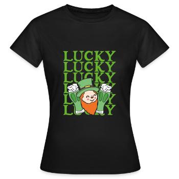 Nain chanceux - T-shirt Femme - noir - Devant - AI Model Female 172 dark (172cm)