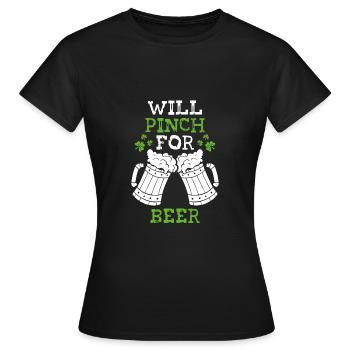 Pinch yourself for two beers - Women's T-Shirt - black - Front - AI Model Female 172 dark (172cm)