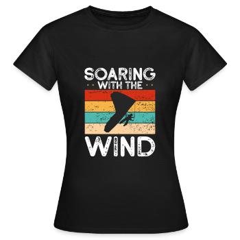 Mit Dem Wind Schweben - Frauen T-Shirt - Schwarz - Vorne - AI Model Female 172 dark (172cm)