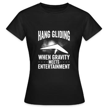 Quand la gravité rencontre le divertissement - T-shirt Femme - noir - Devant - AI Model Female 172 dark (172cm)