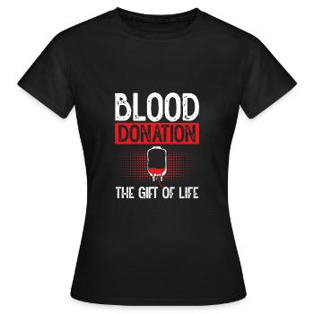 Le don de sang est le don de la vie - T-shirt Femme - noir - Devant - AI Model Female 172 dark (172cm)