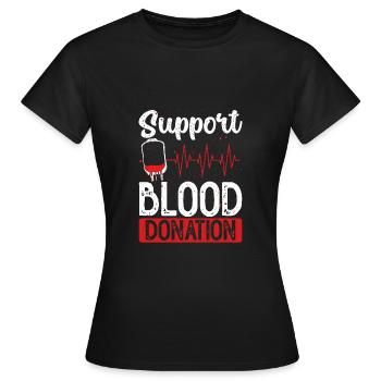 Soutenez le don de sang - T-shirt Femme - noir - Devant - AI Model Female 172 dark (172cm)
