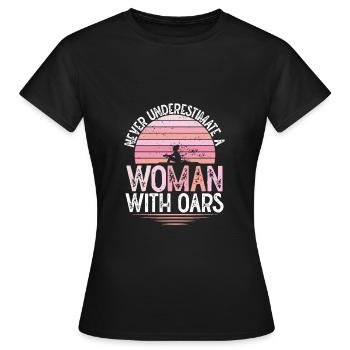 Femme avec des rames - T-shirt Femme - noir - Devant - AI Model Female 172 dark (172cm)