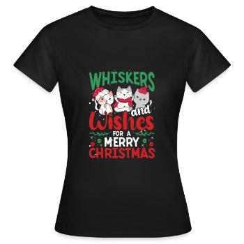 Whiskers and Christmas - Women's T-Shirt - black - Front - AI Model Female 172 dark (172cm)