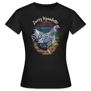 Zwerg Wyandotte Huhn Hühner Henne - Frauen T-Shirt - Schwarz - Vorne - AI Model Female 172 dark (172cm)