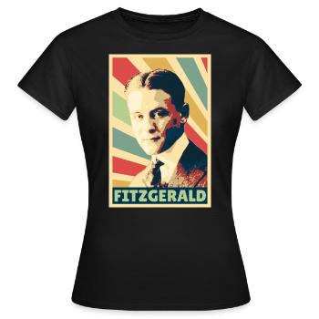 Scott Fitzgerald Vintage Farben - Frauen T-Shirt - Schwarz - Vorne - AI Model Female 172 dark (172cm)