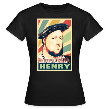 Rey Henry 8 colores vintage - T-shirt Femme - noir - Devant - AI Model Female 172 dark (172cm)