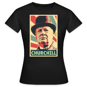 Winston Churchill Vintage Colors - Women's T-Shirt - black - Front - AI Model Female 172 dark (172cm)