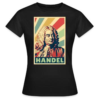 Georg Friedrich Händel Vintage Farben - Frauen T-Shirt - Schwarz - Vorne - AI Model Female 172 dark (172cm)