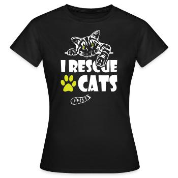 Je sauve des chats - T-shirt Femme - noir - Devant - AI Model Female 172 dark (172cm)