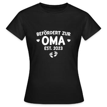 Werdende Oma Geschenk Schwangerschaft 2023 - Frauen T-Shirt - Schwarz - Vorne - AI Model Female 172 dark (172cm)