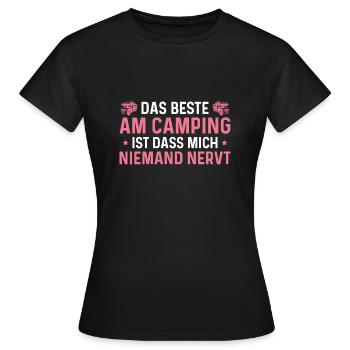 Camping Humor Campingplatz Wohnmobil Camperin - Frauen T-Shirt - Schwarz - Vorne - AI Model Female 172 dark (172cm)