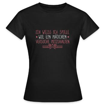 Federball Versuche Mitzuhalten Badmintonspielerin - Frauen T-Shirt - Schwarz - Vorne - AI Model Female 172 dark (172cm)