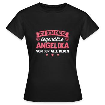 Angelika Vorname Geschenk - Frauen T-Shirt - Schwarz - Vorne - AI Model Female 172 dark (172cm)