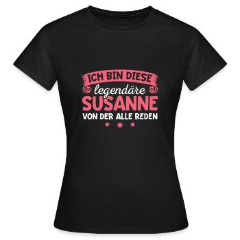 Susanne Vorname Geschenk - Frauen T-Shirt - Schwarz - Vorne - AI Model Female 172 dark (172cm)