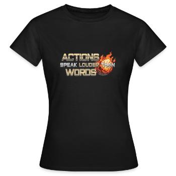 RPG - actions speak louder than words - fireball - Women's T-Shirt - black - Front - AI Model Female 172 dark (172cm)