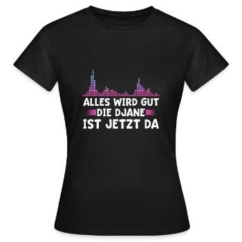 Discjockey Musikmixerin DJane - Frauen T-Shirt - Schwarz - Vorne - AI Model Female 172 dark (172cm)