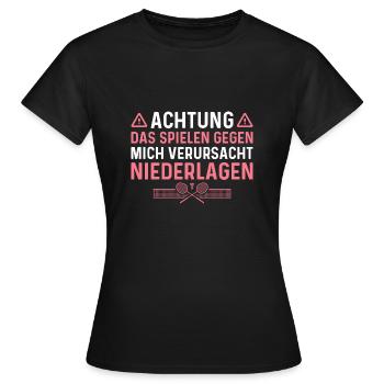 Federball Humor Badmintonspielerin - Frauen T-Shirt - Schwarz - Vorne - AI Model Female 172 dark (172cm)