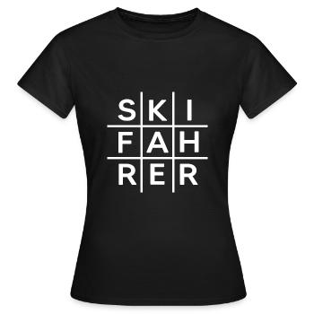 skifahrer alpin ski pulverschnee carver - Frauen T-Shirt - Schwarz - Vorne - AI Model Female 172 dark (172cm)