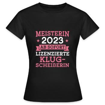 Meistertitel 2023 Meisterprüfung Meisterin - Frauen T-Shirt - Schwarz - Vorne - AI Model Female 172 dark (172cm)