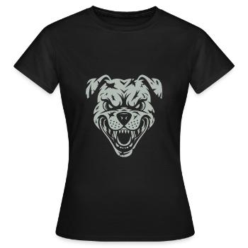 Chien en colère - T-shirt Femme - noir - Devant - AI Model Female 172 dark (172cm)