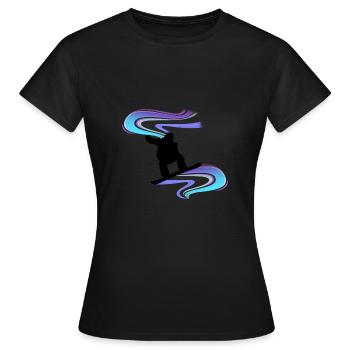 Snowboard Snowboarder Vortex Noir - T-shirt Femme - noir - Devant - AI Model Female 172 dark (172cm)