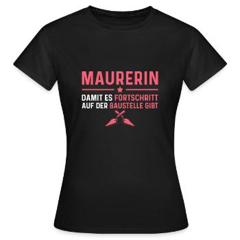 Maurermeisterin Humor Handwerk Maurerin - Frauen T-Shirt - Schwarz - Vorne - AI Model Female 172 dark (172cm)