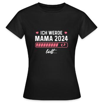 Ich werde Mama 2024 loading Schwangerschaft - Frauen T-Shirt - Schwarz - Vorne - AI Model Female 172 dark (172cm)