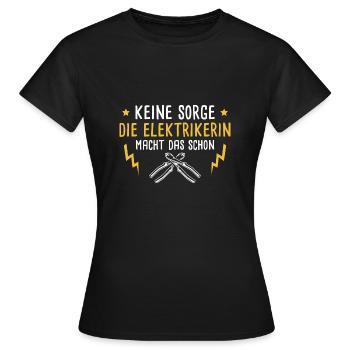 Handwerkerin Elektrikerin Geschenk - Frauen T-Shirt - Schwarz - Vorne - AI Model Female 172 dark (172cm)