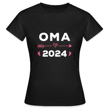 Oma 2024 Schwangerschaft Werdende Großmutter - Frauen T-Shirt - Schwarz - Vorne - AI Model Female 172 dark (172cm)