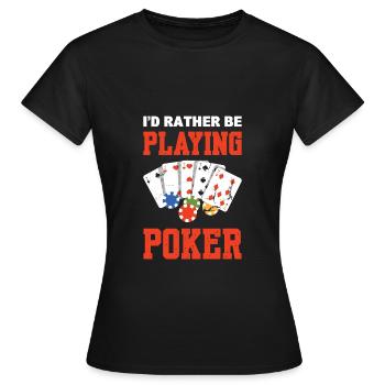 Je préfère jouer au poker - T-shirt Femme - noir - Devant - AI Model Female 172 dark (172cm)
