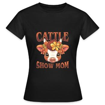 Heifer Farmer Show Kuhschau Mama Vieh - Frauen T-Shirt - Schwarz - Vorne - AI Model Female 172 dark (172cm)
