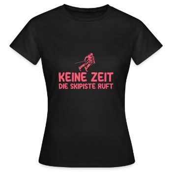 Skifahrerin Wintersport Skifahren - Frauen T-Shirt - Schwarz - Vorne - AI Model Female 172 dark (172cm)