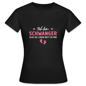 Schwangerschaft Humor Werdende Mama - Frauen T-Shirt - Schwarz - Vorne - AI Model Female 172 dark (172cm)