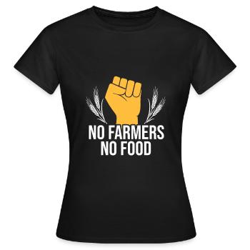 Keine Landwirte, keine Landwirte, die Nahrungsmittel unterstützen - Frauen T-Shirt - Schwarz - Vorne - AI Model Female 172 dark (172cm)
