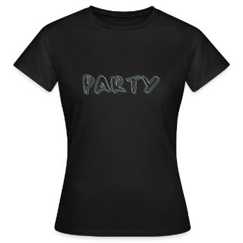 Party #party, Party tshirt - Frauen T-Shirt - Schwarz - Vorne - AI Model Female 172 dark (172cm)